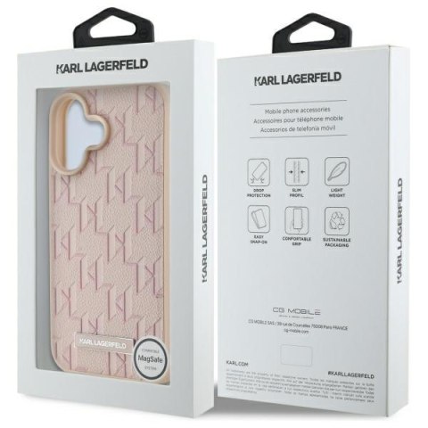 Karl Lagerfeld KLHMP16SPKHPORPP iPhone16 6.1" różowy/pink hardcase Hot Stamp Magsafe