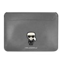 Karl Lagerfeld Sleeve KLCS16PISFG 16"srebrny/silver Saffiano Ikonik Karl