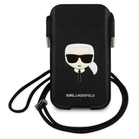 Karl Lagerfeld Torebka KLHCP12MOPHKHK6,1" czarny/black hardcase Saffiano Ikonik Karl`s Head