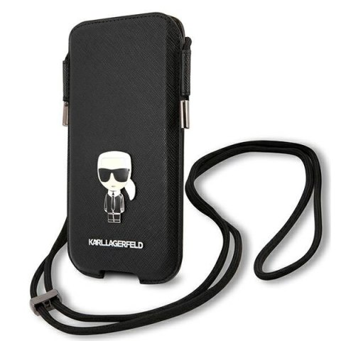 Karl Lagerfeld Torebka KLHCP12MOPHKMK6,1" czarny/black hardcase Saffiano Ikonik Karl`s