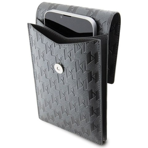 Karl Lagerfeld Torebka KLWBSAKHPKGsrebrny/silver Saffiano Monogram Ikonik