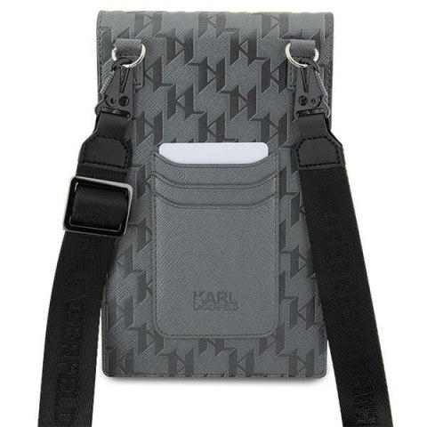Karl Lagerfeld Torebka KLWBSAKHPKGsrebrny/silver Saffiano Monogram Ikonik