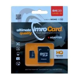 Karta pamięci microSDXC 64GB Imro+ adp 10C UHS-3