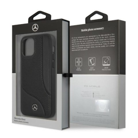 Mercedes MEHCP12LCDOBK iPhone 12 Pro Max6,7" czarny/black hardcase Leather Perforated Area