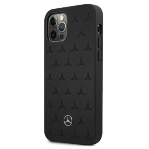 Mercedes MEHCP12LPSQBK iPhone 12 Pro Max6,7" czarny/black hardcase Leather Stars Pattern