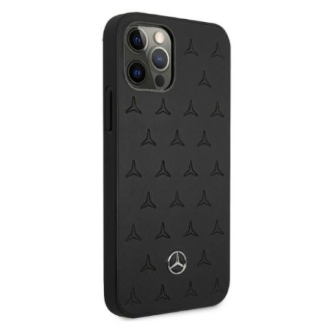 Mercedes MEHCP12LPSQBK iPhone 12 Pro Max6,7" czarny/black hardcase Leather Stars Pattern