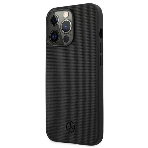 Mercedes MEHCP13LMBLBK iPhone 13 Pro /13 6,1" czarny/black hardcase Leather Meshed Metal Logo