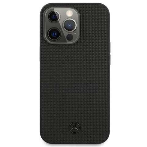 Mercedes MEHCP13LMBLBK iPhone 13 Pro /13 6,1" czarny/black hardcase Leather Meshed Metal Logo