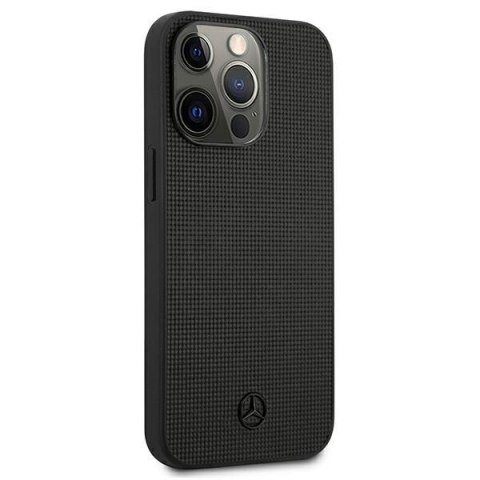 Mercedes MEHCP13LMBLBK iPhone 13 Pro /13 6,1" czarny/black hardcase Leather Meshed Metal Logo