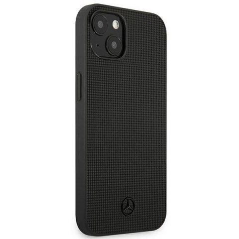 Mercedes MEHCP13MMBLBK iPhone 13 / 14/ 15 6.1" czarny/black hardcase Leather Meshed Metal Logo