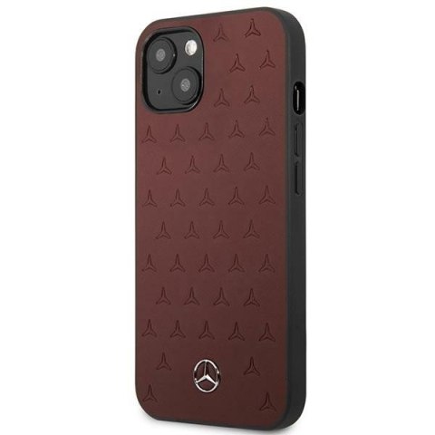Mercedes MEHCP13MPSQRE iPhone 13 / 14/ 15 6.1" czerwony/red hardcase Leather Stars Pattern