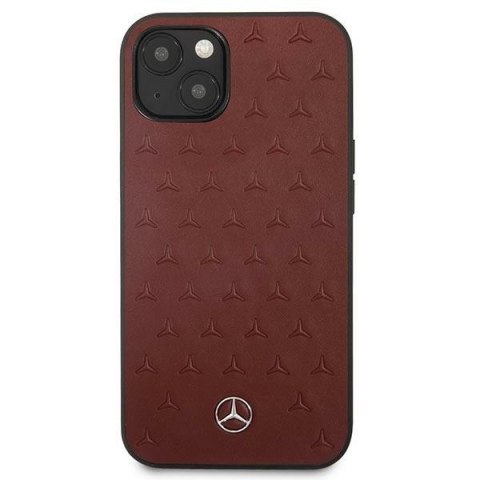 Mercedes MEHCP13MPSQRE iPhone 13 / 14/ 15 6.1" czerwony/red hardcase Leather Stars Pattern