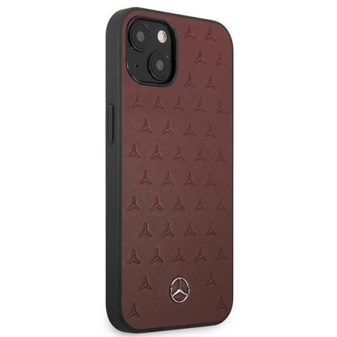 Mercedes MEHCP13MPSQRE iPhone 13 / 14/ 15 6.1" czerwony/red hardcase Leather Stars Pattern