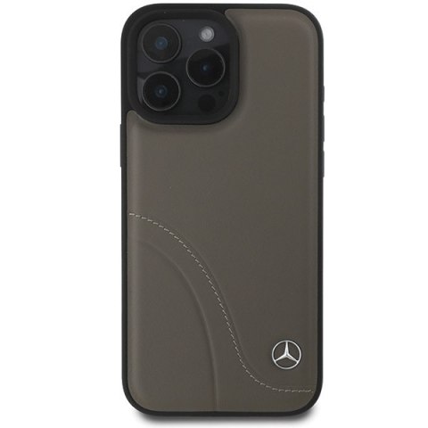 Mercedes MEHCP16X23RBCSB iPhone 16 ProMax 6.9" brązowy/brown hardcase MB Curved Stitches Leather