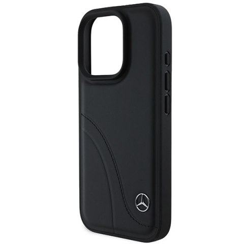 Mercedes MEHCP16X23RBCSK iPhone 16 ProMax 6.9" czarny/black hardcase MB Curved Stitches Leather