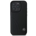 Mercedes MEHCP16L23RBCSK iPhone 16 Pro6.3" czarny/black hardcase MB Curved Stitches Leather