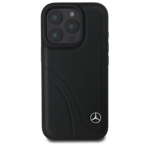 Mercedes MEHCP16L23RBCSK iPhone 16 Pro6.3" czarny/black hardcase MB Curved Stitches Leather