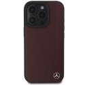 Mercedes MEHMP16X23RBGVR iPhone16 Pro Max 6.9" czerwony/red hardcase MB Wood Imitation Leather MagSafe
