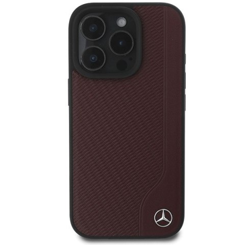 Mercedes MEHMP16X23RBGVR iPhone16 Pro Max 6.9" czerwony/red hardcase MB Wood Imitation Leather MagSafe