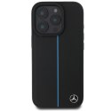 Mercedes MEHMP16X23RURBK iPhone 16 Pro Max 6.9" czarny/black hardcase MB Blue Line Leather MagSafe