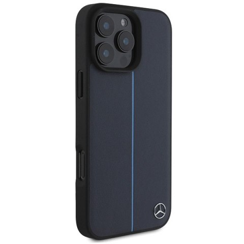 Mercedes MEHMP16X23RURBV iPhone16 Pro Max 6.9" granatowy/navy hardcase MB Blue Line Leather MagSafe