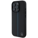 Mercedes MEHMP16L23RURBK iPhone 16 Pro 6.3" czarny/black hardcase MB Blue Line Leather MagSafe