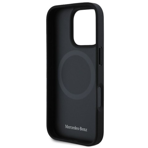 Mercedes MEHMP16L23RURBK iPhone 16 Pro 6.3" czarny/black hardcase MB Blue Line Leather MagSafe