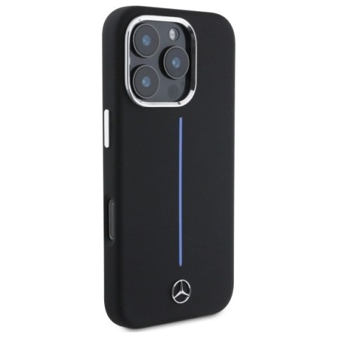 Mercedes MEHMP16L23SUMBK iPhone 16Pro 6.3" czarny/black hardcase Silicone Blue Stripe MagSafe