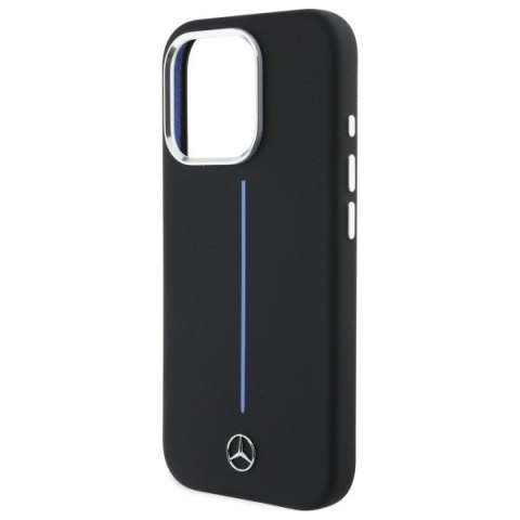 Mercedes MEHMP16L23SUMBK iPhone 16Pro 6.3" czarny/black hardcase Silicone Blue Stripe MagSafe