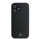 Mercedes MEHMP16S23RBARK iPhone 16 6.1" czarny/black hardcase Textured And Plain Leather MagSafe