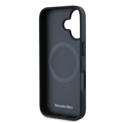 Mercedes MEHMP16S23RBARK iPhone16 6.1" czarny/black hardcase Textured And Plain Leather MagSafe