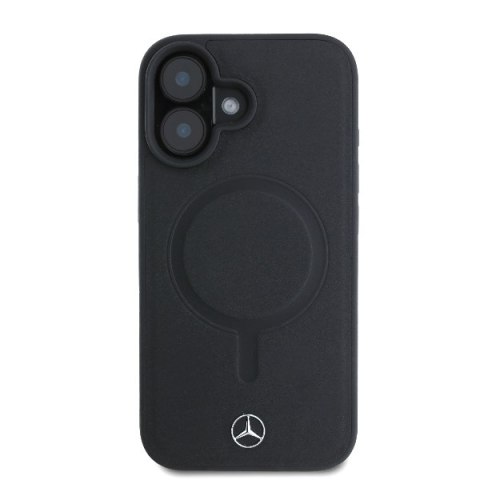 Mercedes MEHMP16S23RCMK iPhone16 6.1" czarny/black hardcase Plain Smooth Leather MagSafe