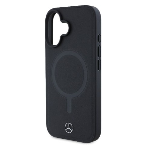 Mercedes MEHMP16S23RCMK iPhone16 6.1" czarny/black hardcase Plain Smooth Leather MagSafe