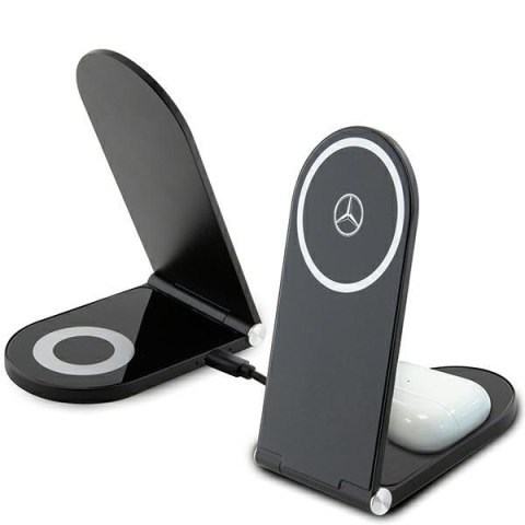 Mercedes składana ład. indukcyjna2w1 MEMFBGSLK 15W czarny/black Silver Star MagSafe