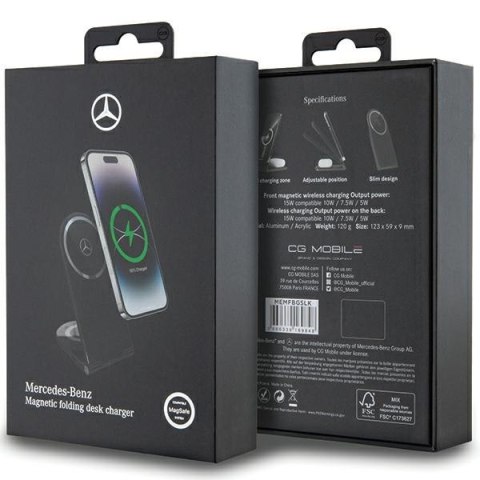 Mercedes składana ład. indukcyjna2w1 MEMFBGSLK 15W czarny/black Silver Star MagSafe
