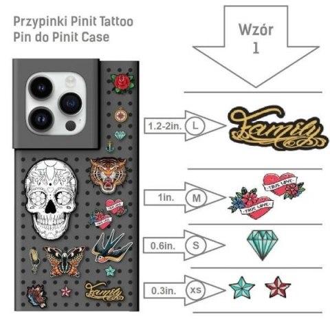 Przypinki Pinit Tattoo Pin do Pinit CaseWzór 1