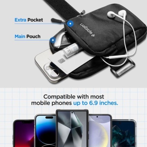 Spigen Dynamic Shield Armband czarny/black opaska na ramię AMP04617