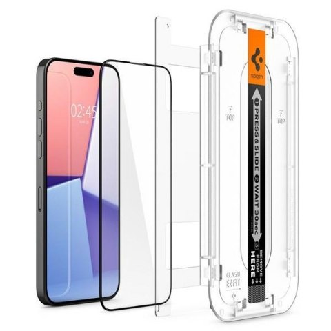 Spigen Glas.TR FC iPhone 15 Pro Max 6.7""EZ FIT" 2 szt. szkło hartowane czarna ramka AGL06873