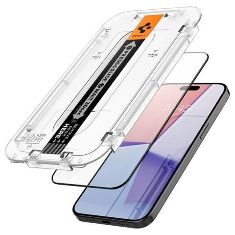 Spigen Glas.TR FC iPhone 15 Pro Max 6.7""EZ FIT" 2 szt. szkło hartowane czarna ramka AGL06873