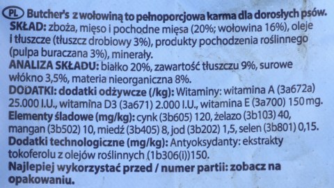 Butcher's Natural&Healthy z wołowiną - sucha karma dla psa - 10 kg