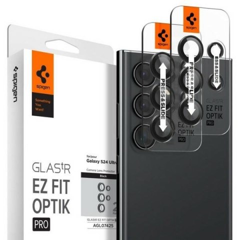 Spigen Optik.Tr Camera Sam S24 Ultra S928 "EZ FIT" Lens 2szt/2pcs czarny/black AGL07425