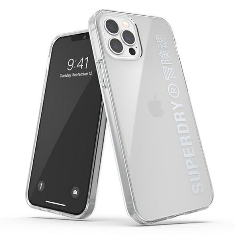 SuperDry Snap iPhone 12/12 Pro Clear Case srebrny/silver 42591
