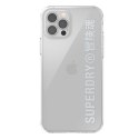 SuperDry Snap iPhone 12/12 Pro Clear Case srebrny/silver 42591