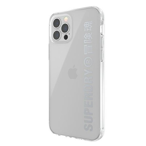 SuperDry Snap iPhone 12/12 Pro Clear Case srebrny/silver 42591