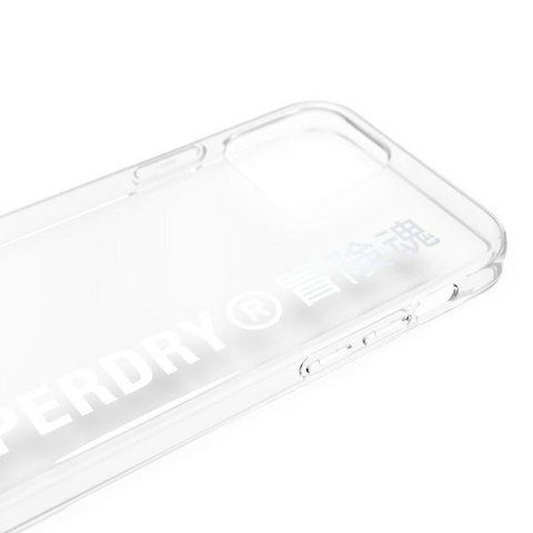 SuperDry Snap iPhone 12/12 Pro Clear Case srebrny/silver 42591