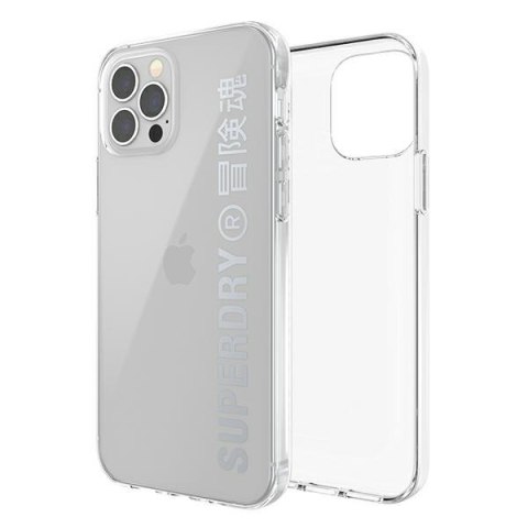 SuperDry Snap iPhone 12/12 Pro Clear Case srebrny/silver 42591