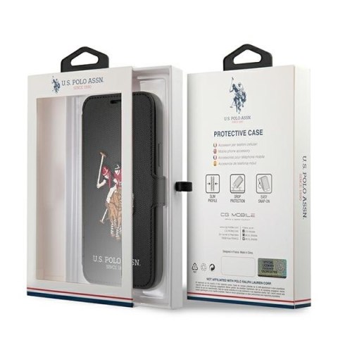 US Polo USFLBKP12LPUGFLBK iPhone 12 ProMax 6,7" czarny/black book Polo Embroidery Collection