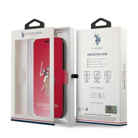 US Polo USFLBKP12MPUGFLRE iPhone 12/12Pro 6,1" czerwony/red book Polo Embroidery Collection