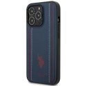 US Polo USHCP14LPFAV iPhone 14 Pro 6,1" granatowy/navy blue Leather Stitch