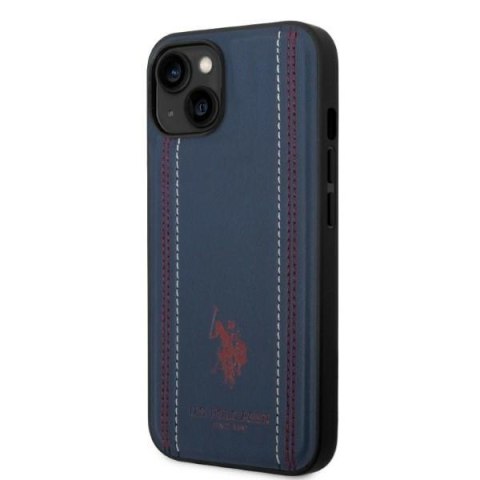 US Polo USHCP14SPFAV iPhone 14 / 15 / 13 6,1" granatowy/navy blue Leather Stitch